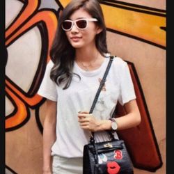 K-Pop Celebrity Women Crocodile Print Gold Hardware Turn Lock Purse Handbag Shoulder Crossbody Bag Eye B Lip K Pop Blackpink Lisa Rose