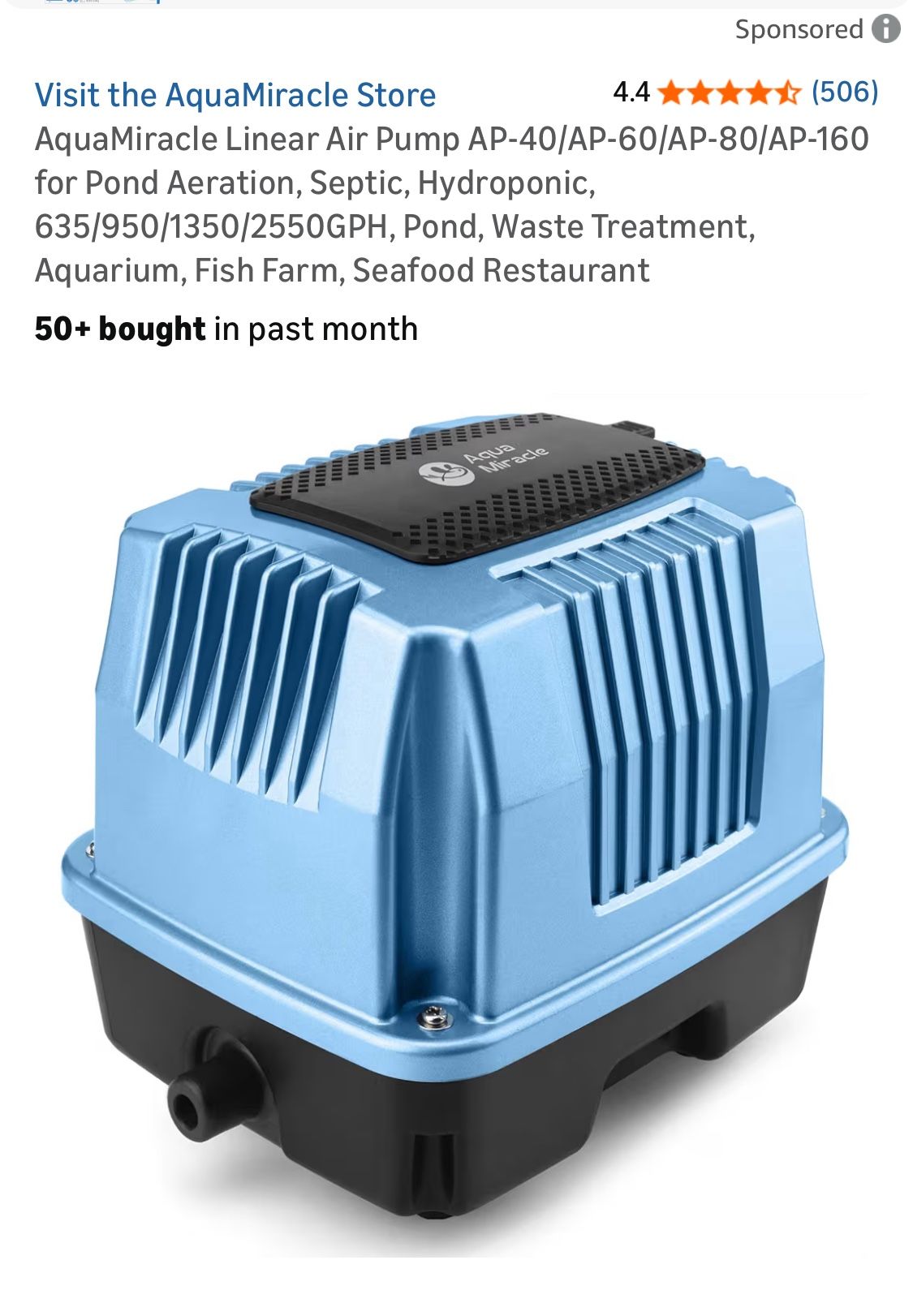 Aquamircle Linear Air Pump(Ap40) Read  Complete Description)