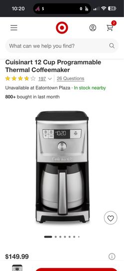 Cuisinart 12 Cup Programmable Thermal Coffeemaker