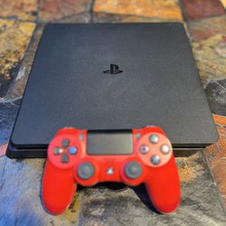 Sony Playstation PS4 SLIM With Red Controller 