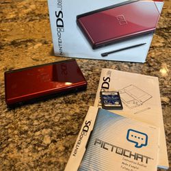 Nintendo Ds Lite Console Usg-001 Red In Original Box Tested-