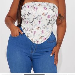 Fashion Nova Curve Plus Size Flower Corset 