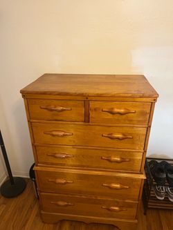 Mid-Century Modern Style Wood Highboy Dresser