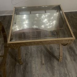 SET OF 2 Glass End Tables-