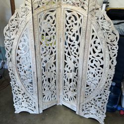 World market Carved Wood Room Divider 