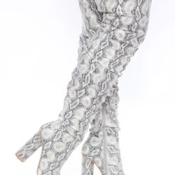 Size 11 Snakeskin Thigh High Boots