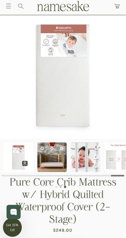 Pure Core Crib Mattress w/ Hybrid Quilted Waterproof Cover (2-Stage)