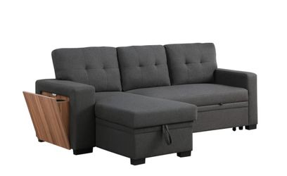 REVERSIBLE Gray Sectional Sofa Couch