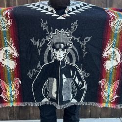  Naruto Anime Alpaca Wool Poncho
