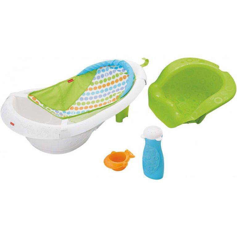 Fisher-Price Four In One Sling Seat Convertible Baby Bathtub In Green