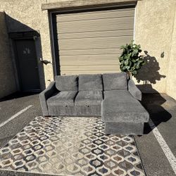 Coddle Aria Fabric Sleeper Sofa with Reversible Chaise and Storage