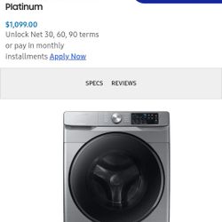 Samsung Washer And Dryer  $500 with pedestals  The Washer was used for 3 Months got it in2022 For Mother's Day It's been In since 2022 .The Dryer is a