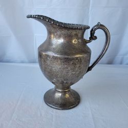 Sterling Silver on Copper Pitcher Lehman Brothers New York C. 1950 Rare Antique