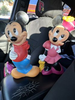 1(contact info removed) Mickey And Minnie Piggy Bank