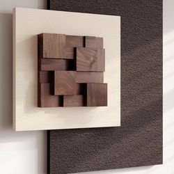 3D Wood Textured Large Neutral Abstract Wall Art,