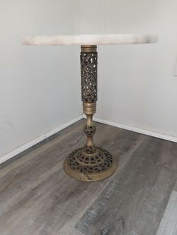Vintage Brass & Marble Table