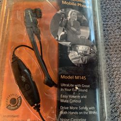 Plantronics M145 Black Cellular & Cordless Headset 2.5mm Jack Brand New.