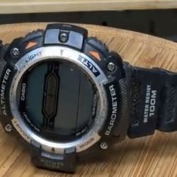 CASIO 3202 Digital Altimeter Barometer Thermometer SGW-300H World Time Twin Sensor