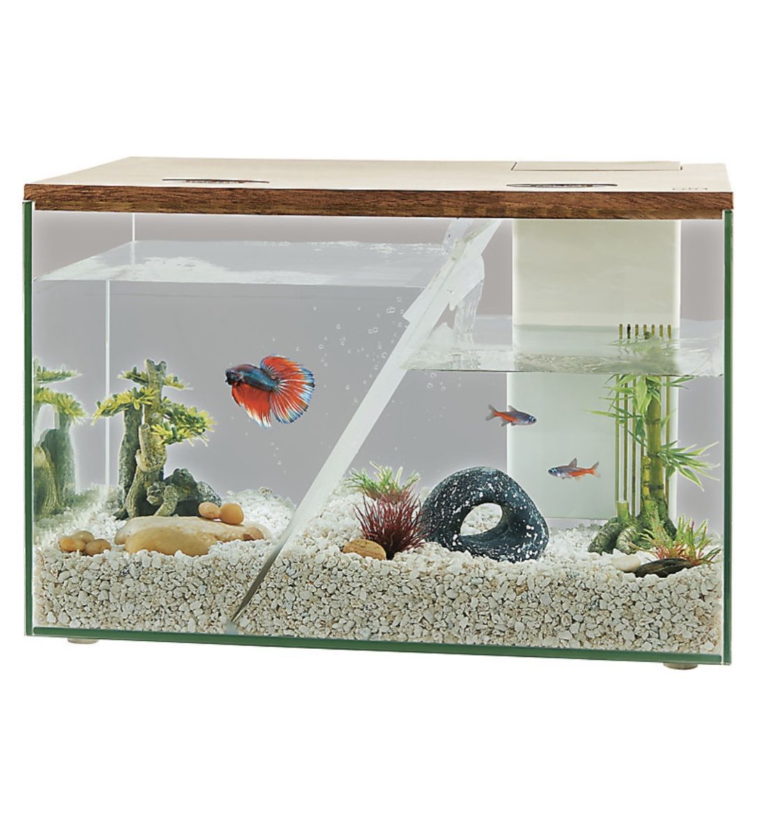 Top Fin Split Angle Waterfall Fish Tank