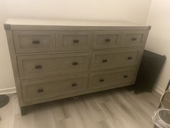Grey Wood Large bedroom dresser