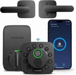 ULTRALOQ Bolt SE Keypad Smart Door Lock with Handle, Biometrics, Wi-Fi, Alexa/Apple/Google Home, etc