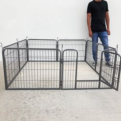 $85 (New) Heavy duty 24” tall x 32” wide x 8-panel pet playpen dog crate kennel exercise cage fence play pen