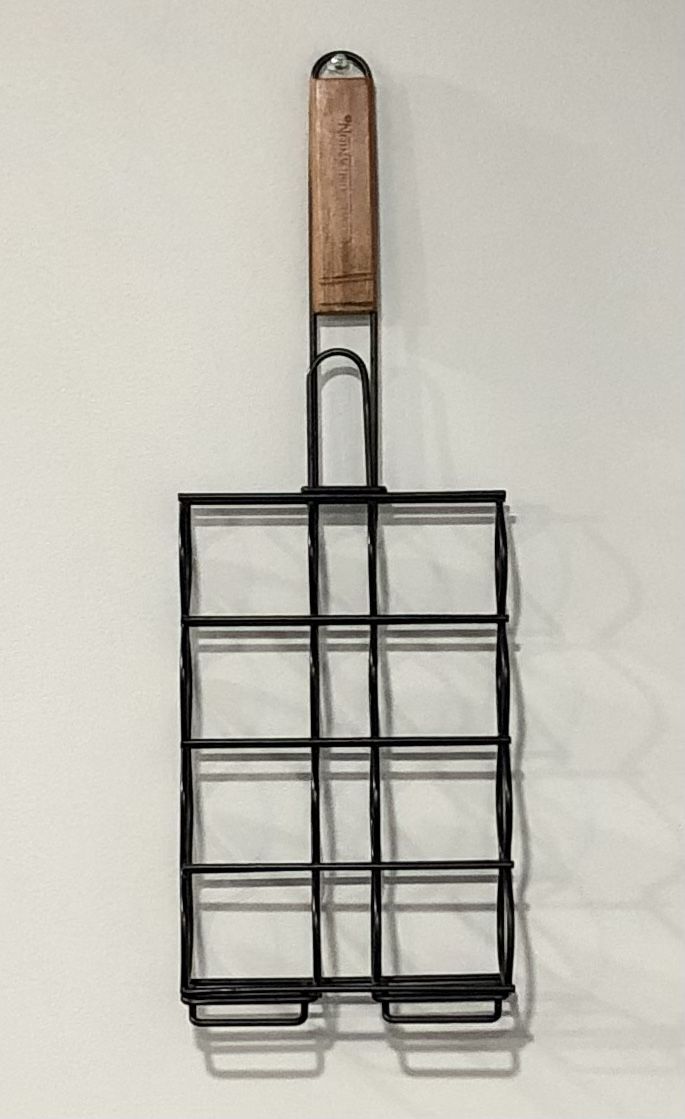 BBQ Charcoal Companion Non Stick Corn on the Cob Grilling Basket with Wooden Handle