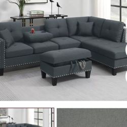 Sectional With Ottoman Set 