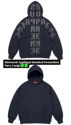 Supreme FW26’ week 7 Size L Mirrored Appliqué Hooded Sweatshirt Navy