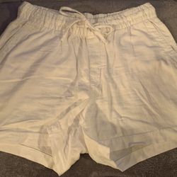 White linen shorts for women size small