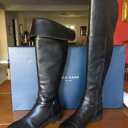 COLE HAAN Black Leather Boots  7 1/2 B
