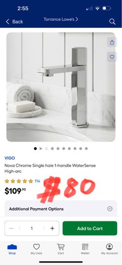 VIGO High-arc Nova Chrome Single hole 1-handle Water Sense