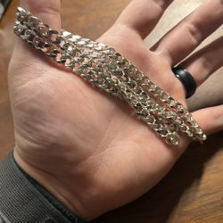 Sterling Silver 24-inch 7.5MM Curb Chain