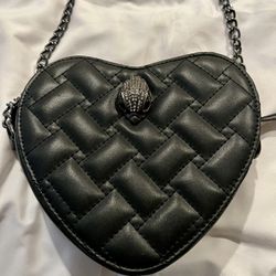 Black Quilted Heart Handbag Crossbody