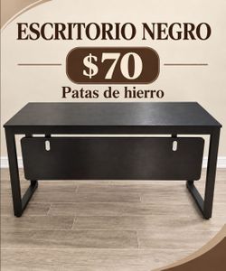 Black Desk with Iron Legs