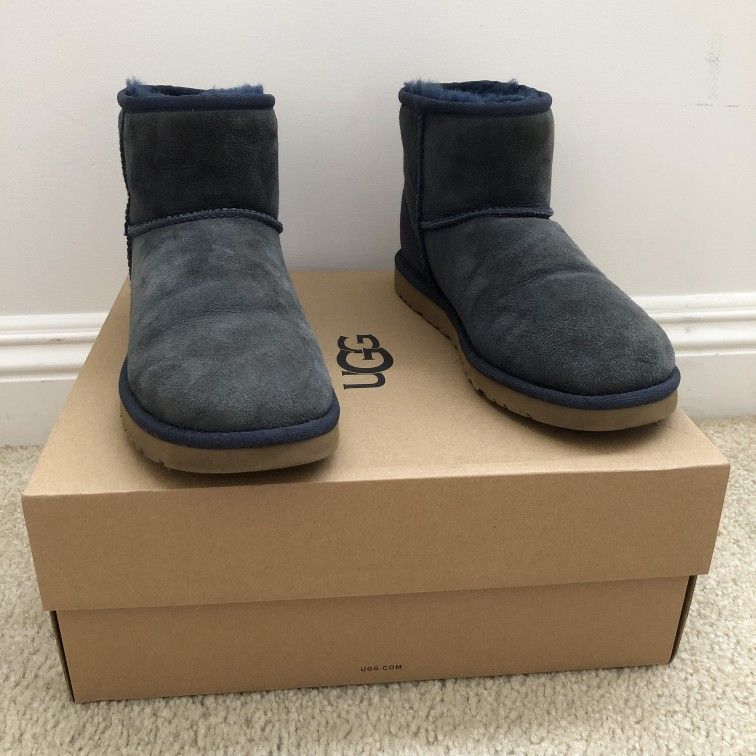 UGG Classic Mini sheepskin boots – navy (Women’s 8)