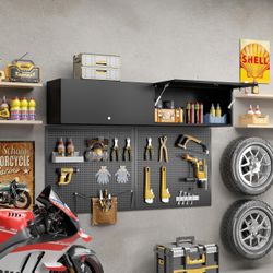 Garage Storage Cabinet Small Wall-Mounted Locking Cabinet Hanging Garage Cabinets Medicine Cabinet Lockable Steel Utility Cabinets Floating Garage Too