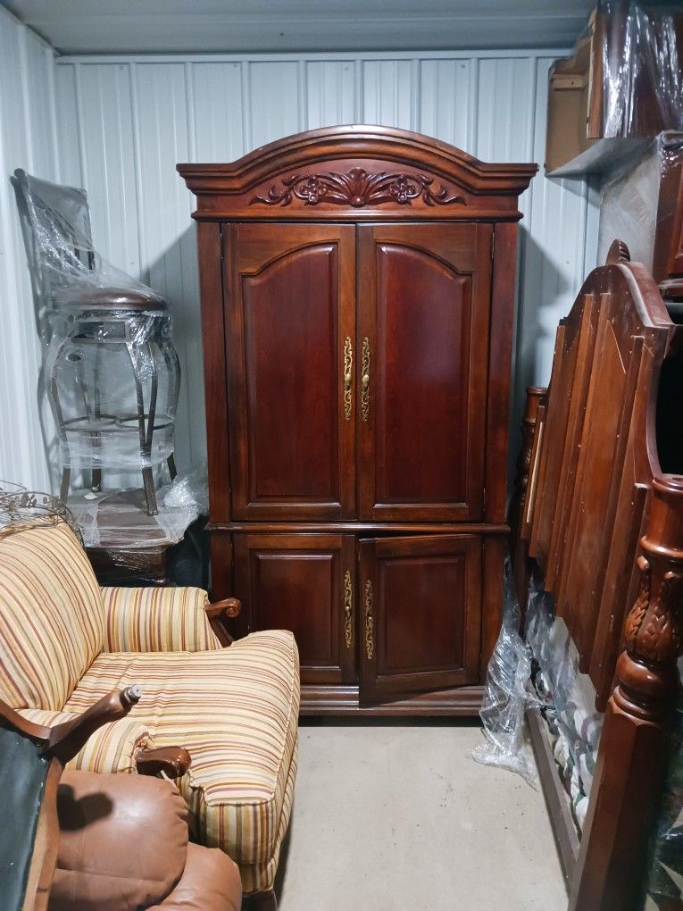 Vintage Solid Wood Armoire