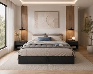 King Size Bed Frame with Lift Up Storage, Black No Box Spring Needed, Hidden Storage for Organization, Sturdy Metal Frame, Modern and Farmhouse style,