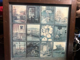25x25 brown Mitchell painting