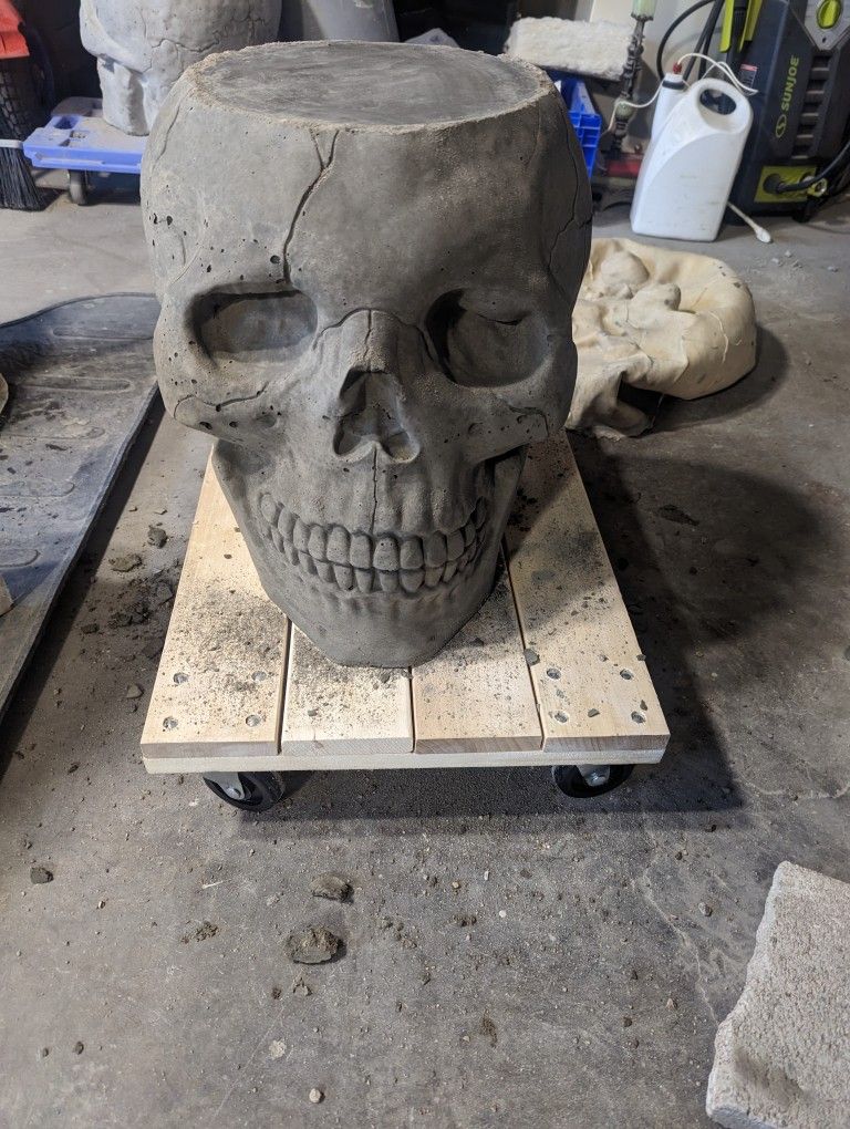 Flat Top Concrete Skull