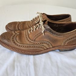 Allen Edmonds Neumok Tan Light Brown Leather Wingtip Shoes