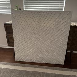 40”×40” White Canvas Art