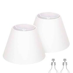 Small White Fabric Lamp Shades 2-Pack - BRAND NEW