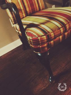 antique plaid chair