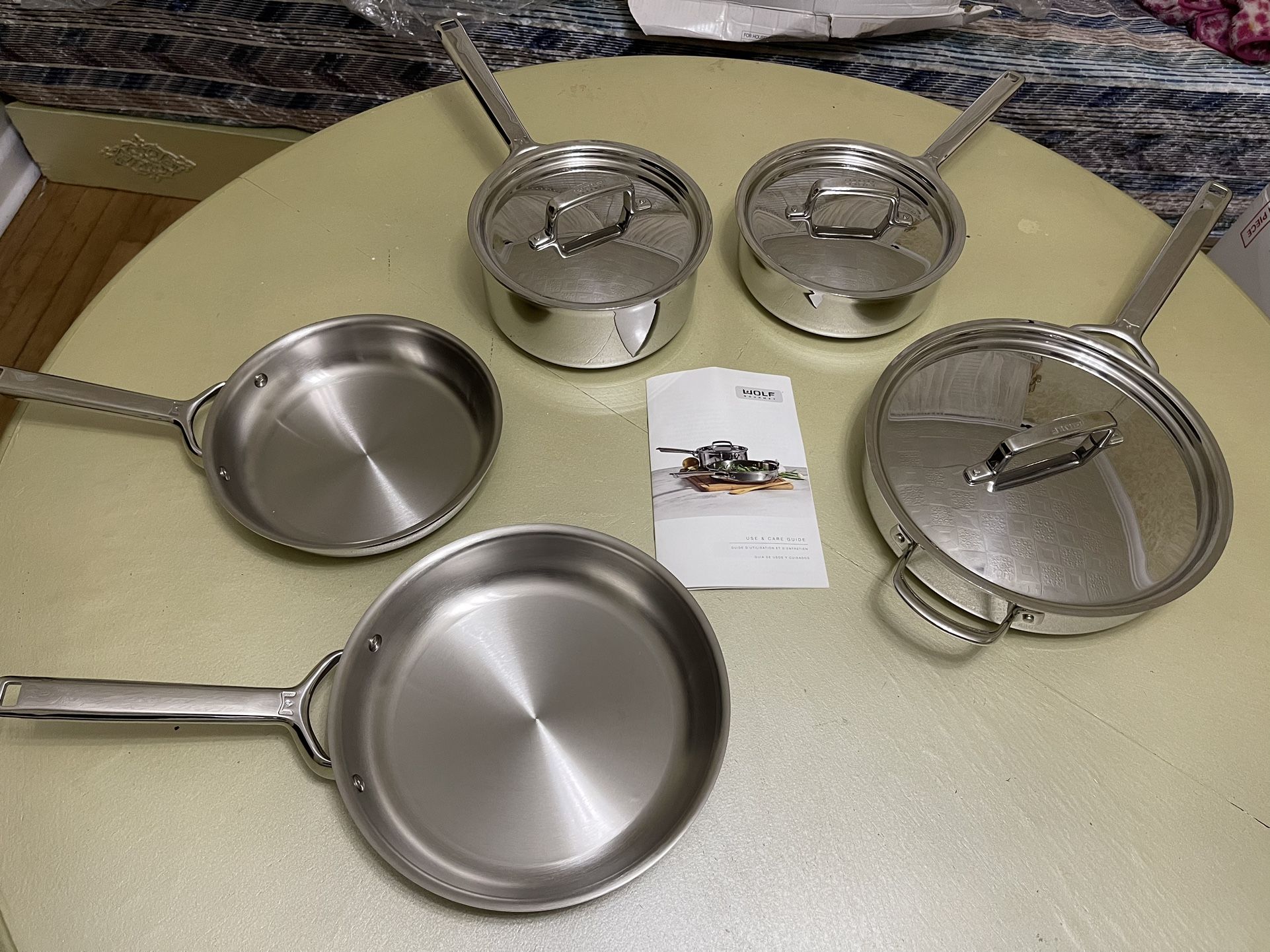 8 Pcs Wolf Gourmet 7 Ply Stainless Steel Cookware Set (New in Box)