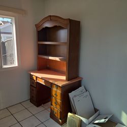 Desk With Detached Bookcase 