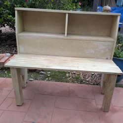 Wooden Bench With Shelf 
