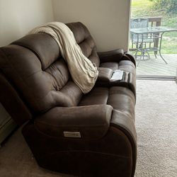 Baxter II Brown Power Reclining Sofa W/ Power Headrests 