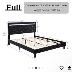 Black LED Bed Frame 